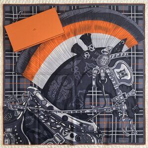 Hermes Cheval Punk Cashmere Silk Shawl Scarf
